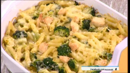 Σουφλέ μακαρονιών με μπρόκολο και κοτόπουλο