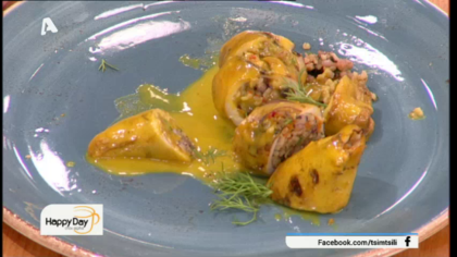 Καλαμάρι γεμιστό με πλιγούρι