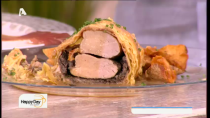 Φιλέτο χοιρινό με μανιτάρια τυλιγμένο σε σφολιάτα