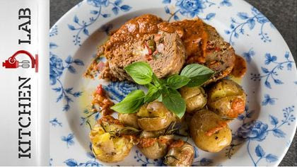 Γεμιστό ρολό κιμά με πατάτες