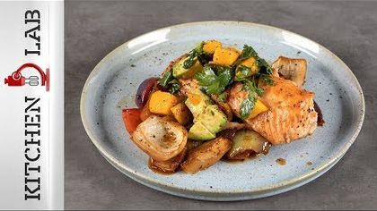 Σολομός με λαχανικά στον φούρνο