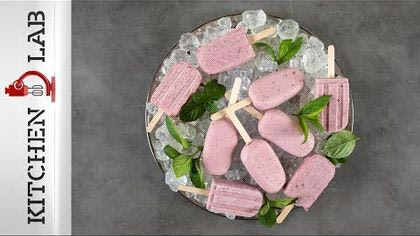 Popsicles με γιαούρτι και κεράσια