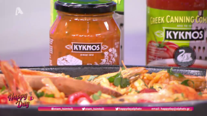 Ο Δημήτρης Μπέλλος και η Μαρία Μπέη μας μαγειρεύουν κριθαρότο με γαρίδες