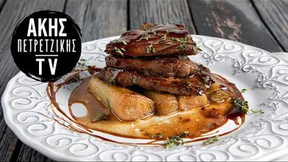 Συκώτι με καραμελωμένα πράσα