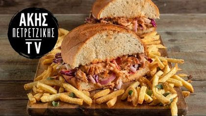 Σάντουιτς με καραμελωνένα χοιρινά ribs