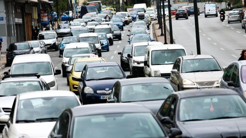 Μποτιλιάρισμα στο κέντρο της Αθήνας