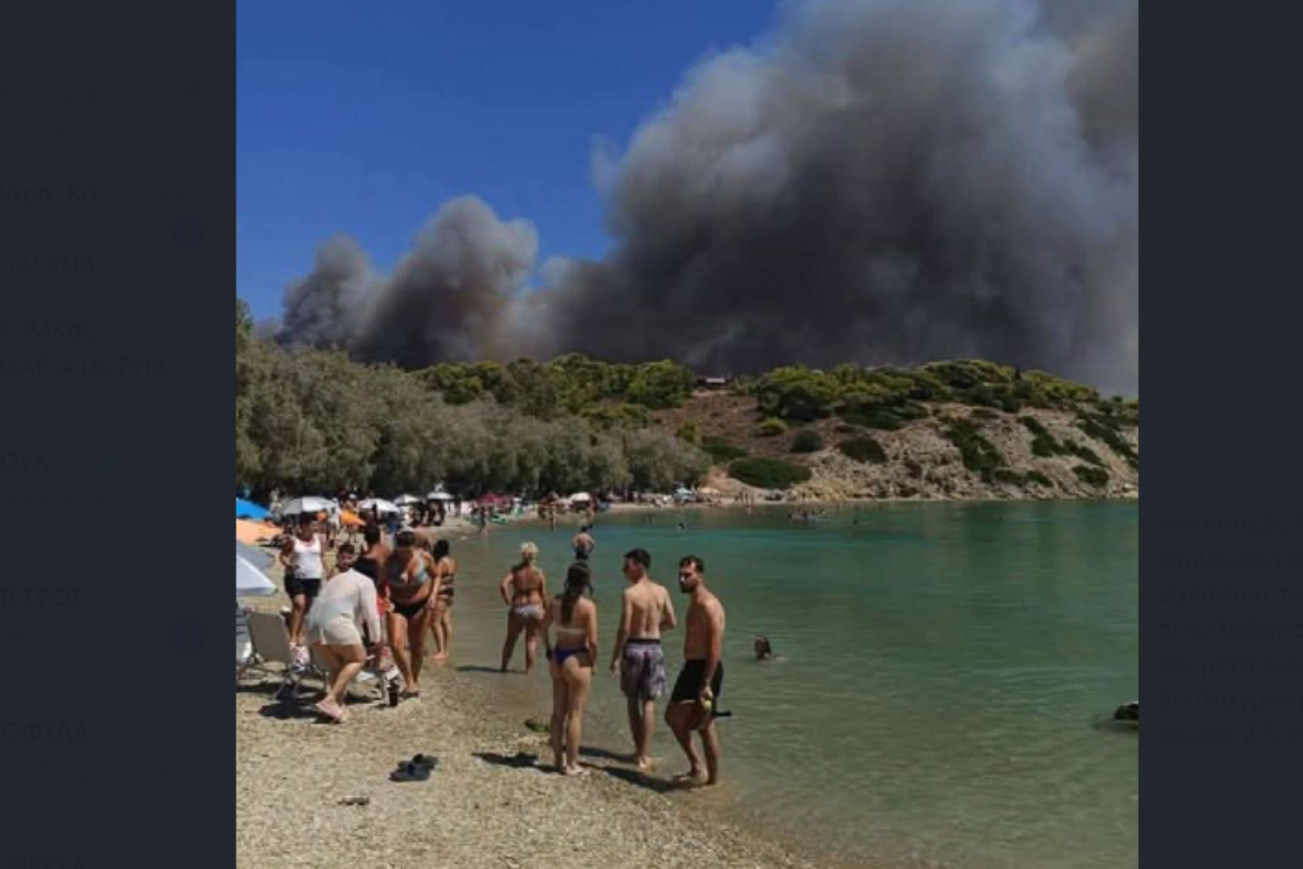 Πυρκαγιά σε δασική έκταση στην περιοχή Περιστέρια Σαλαμίνας