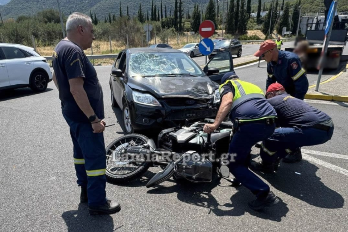 Σοβαρό τροχαίο με μηχανή στον κόμβο του Μπράλου