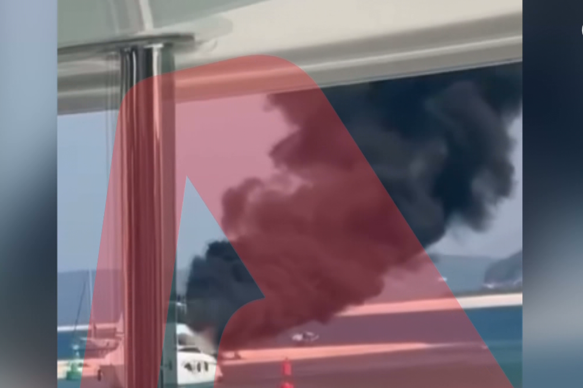 Φλεγόμενη θαλαμηγός στη Λευκάδα