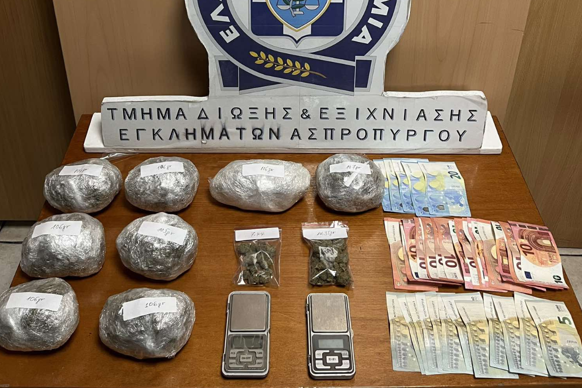 (Βίντεο) Αγία Βαρβάρα: Συλλήψεις για διακίνηση κάνναβης