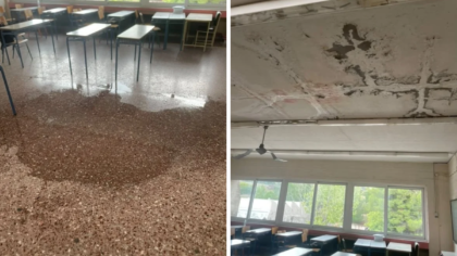 Λαμία: Νερά στα πατώματα και “φουσκωμένα” ταβάνια σε ΕΠΑΛ