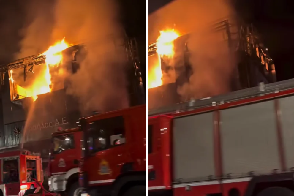 Βίντεο: Φωτιά σε αντιπροσωπεία αυτοκινήτων. Μεγάλη κινητοποίηση της Πυροσβεστικής