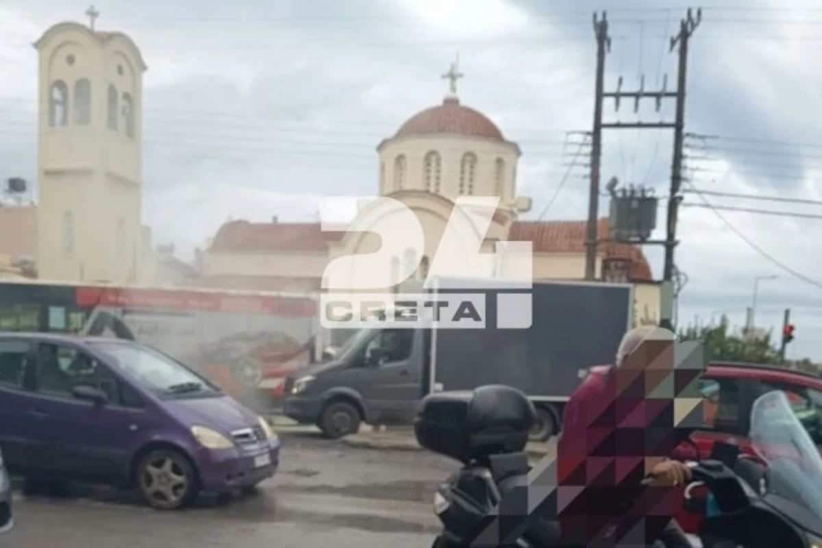 Ηράκλειο Φωτιά Λεωφορείο