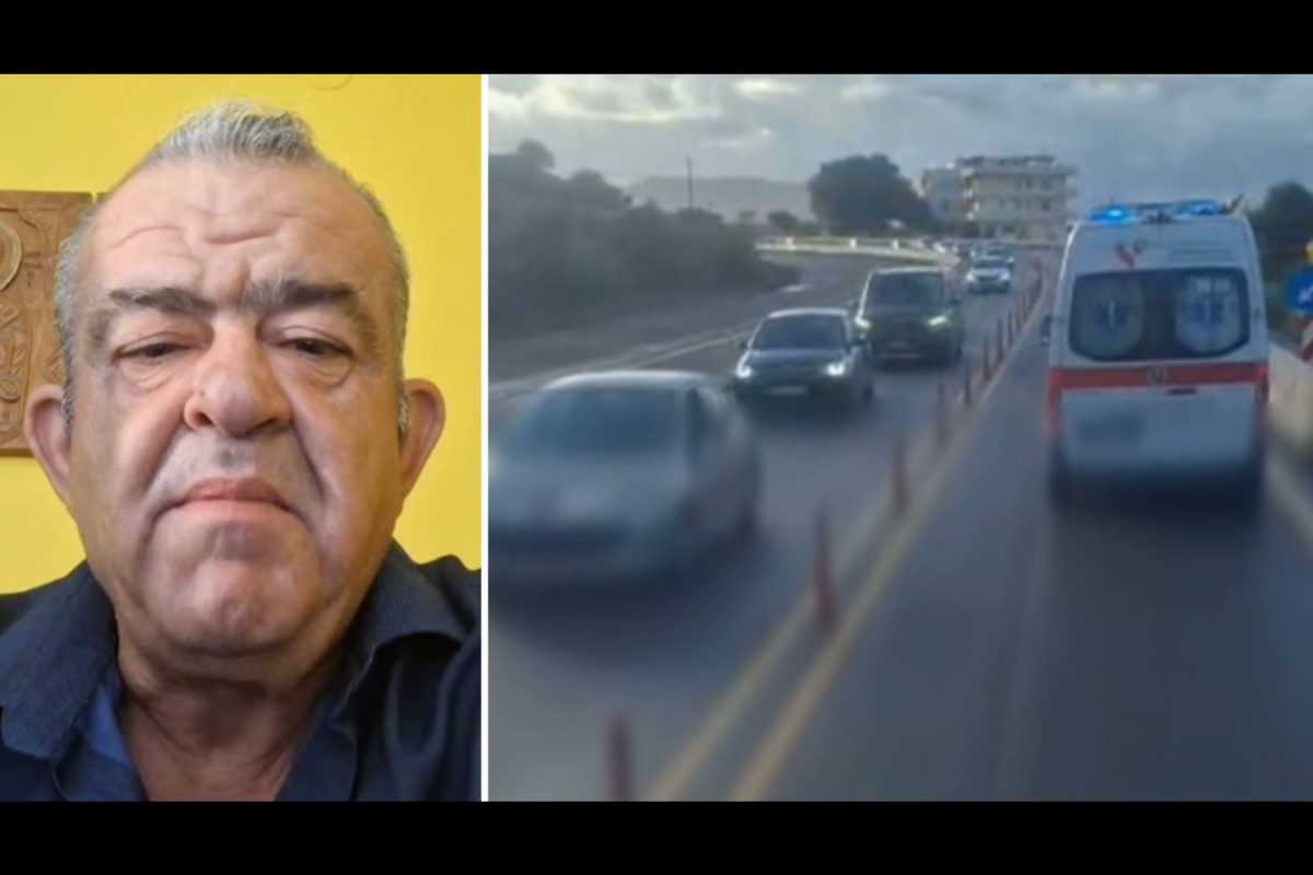 Οδηγός νταλίκας άνοιξε δρόμο σε ασθενοφόρο